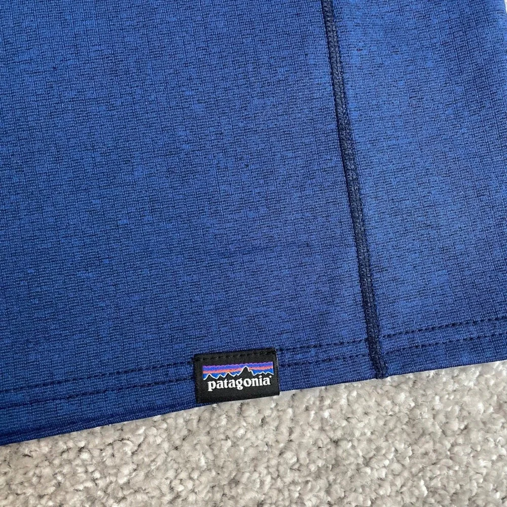 Patagonia Capilene 1/4 Zip Pullover Mens Large Midweight Zip Neck Baselayer Blue
